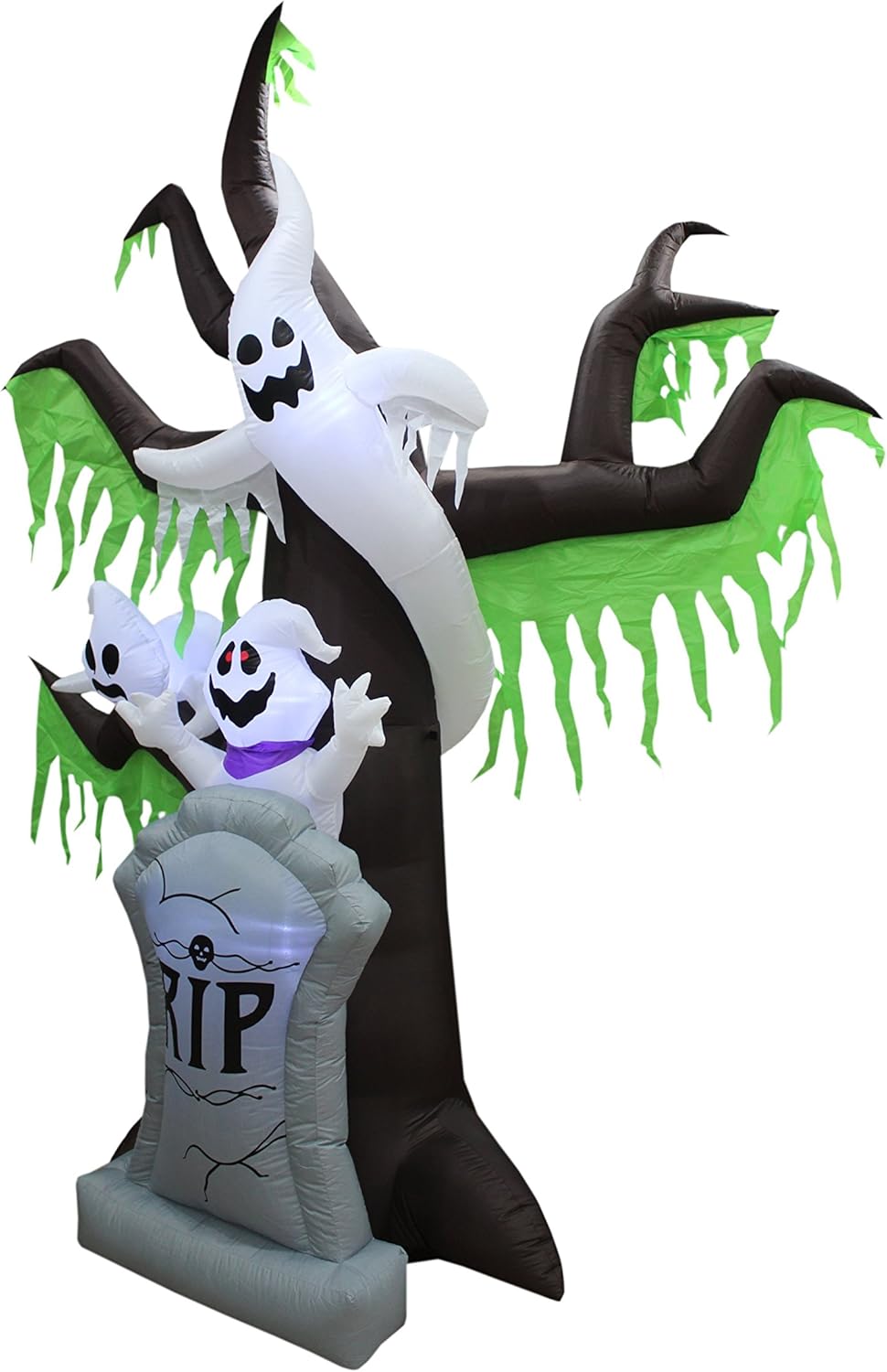 9 FT Tall Halloween Inflatable Grave Scene Skeletons Ghosts on Dead Tree with Tombstone LED Lights Outdoor Indoor Holiday Decorations Blow up Yard Giant Lawn Inflatables Home Family Outside Decor