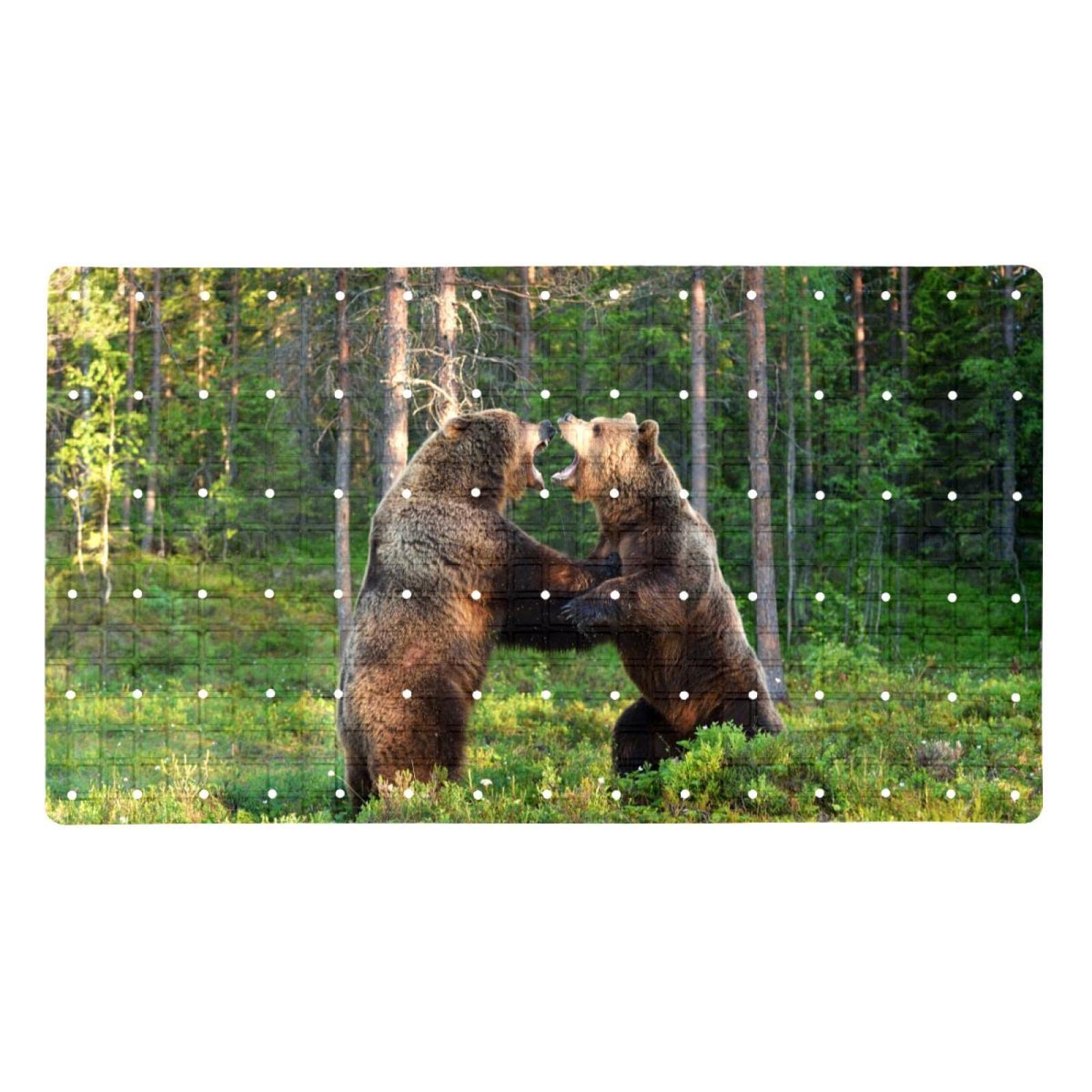 Alfombrilla de ducha antideslizante de osos del bosque para un baño infantil divertido y seguro