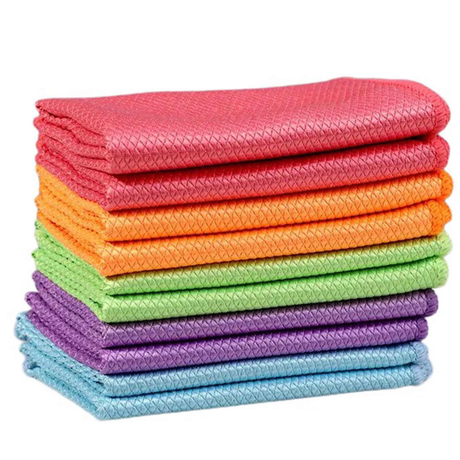 Jazuaiao Multipurpose Fish Scales Cleaning Cloths Wire Microfiber Towels for Polishing Glass and Drying Dishes Microfiber Cloths
