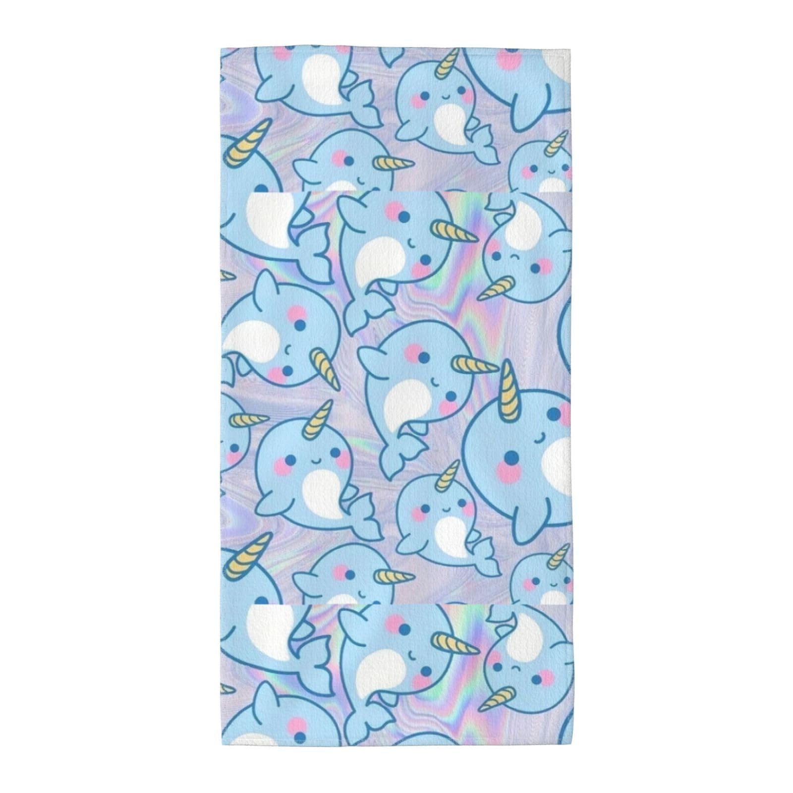 Cbaaghh Cute Fish Print Towel, Towels Thick Face Towels Fast Drying Washcloth For Bath, Spa, Gym