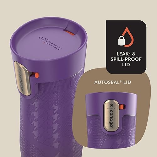 Miniatura 229 de Contigo Autoseal West Loop - Taza de viaje de acero inoxidable con aislamiento de vacío (16 oz, acero inoxidable/azul Mónaco, 2 unidades)