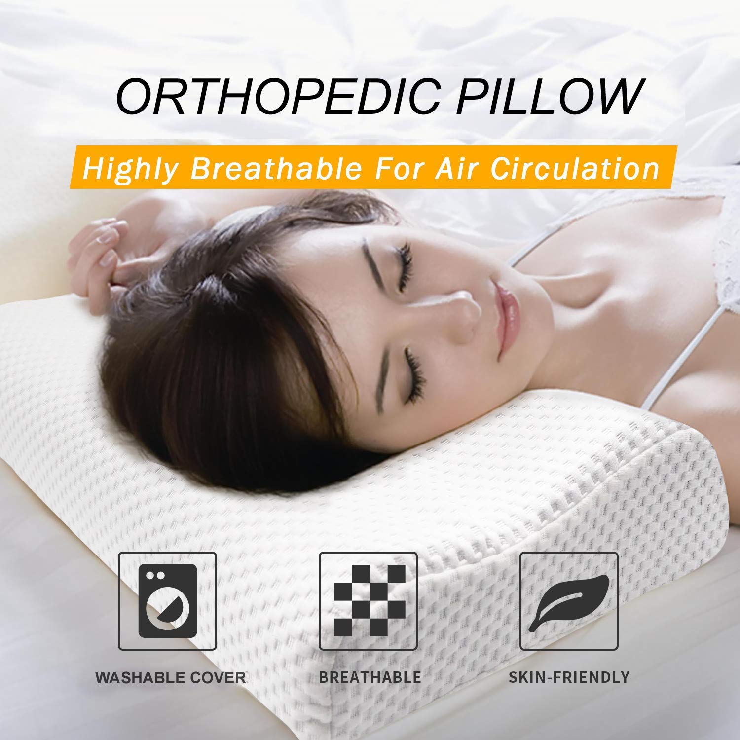 Dreamie Memory Foam Pillow for Neck Pain Cervical Pillow for