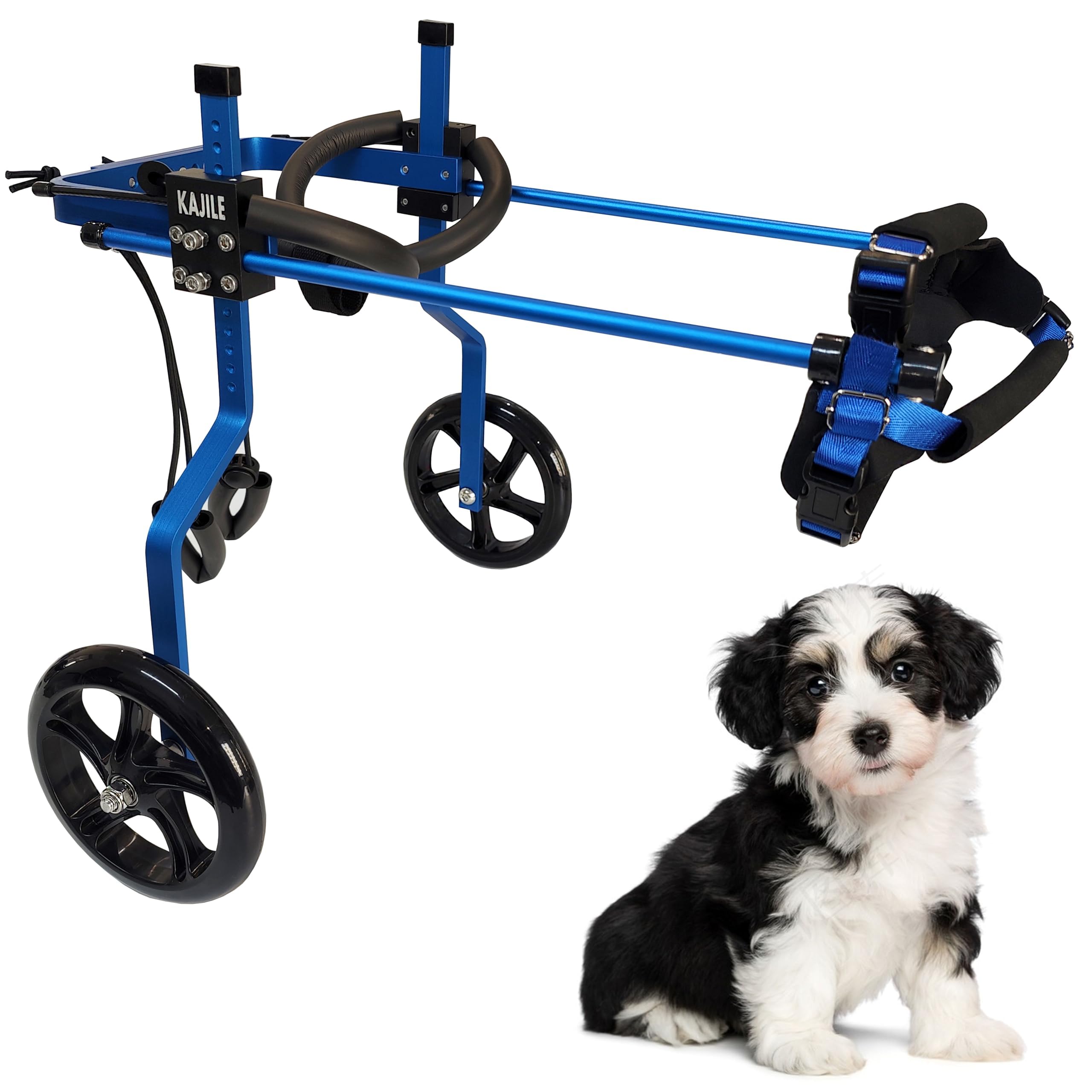 KAJILE Adjustable Dog Wheelchair,Dog Hind Leg Rehabilitation,Blue,S