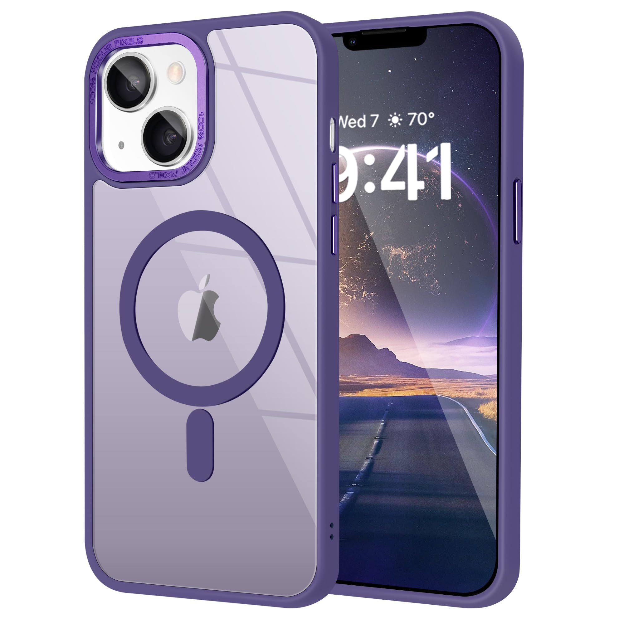 Casewind Magnetic for iPhone 14 Case & iPhone 13 Case,[MIL-Grade Drop Tested] [Compatible with MagSafe] Thin Translucent Matte Phone Case Women Men