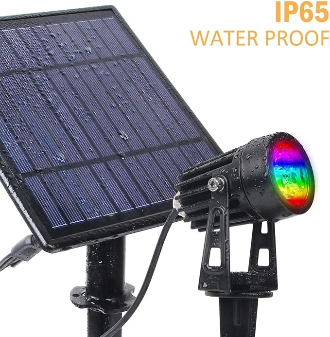 BAZIGA Outdoor Solar Spotlight IP65 Waterdichte RGB Solar Light Garden Light Outdoor Solar Power Lamp Voor Landschap Tuindecoratie voor tuin, gazon photo 2