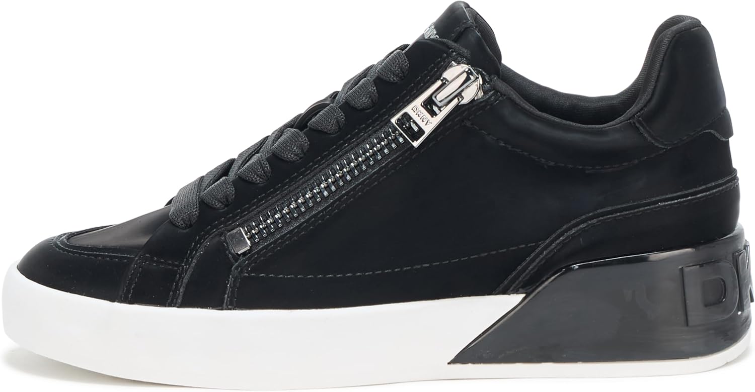 DKNY Womens Mei Everyday Lace Up Sneaker with Side Zipper - Image 2