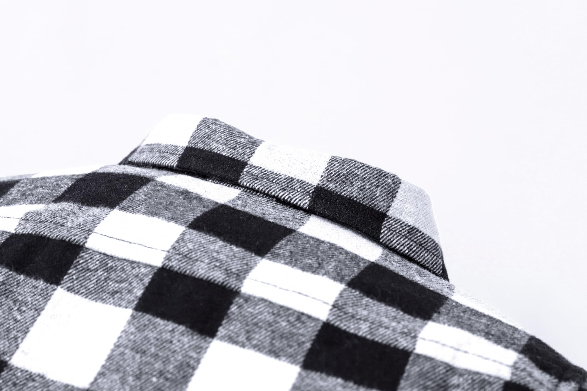 SANGTREE Men's Plaid Flannel Shirt - Long Sleeve Button Down, Vintage Black, Medium, Super Soft Fabric - View #2