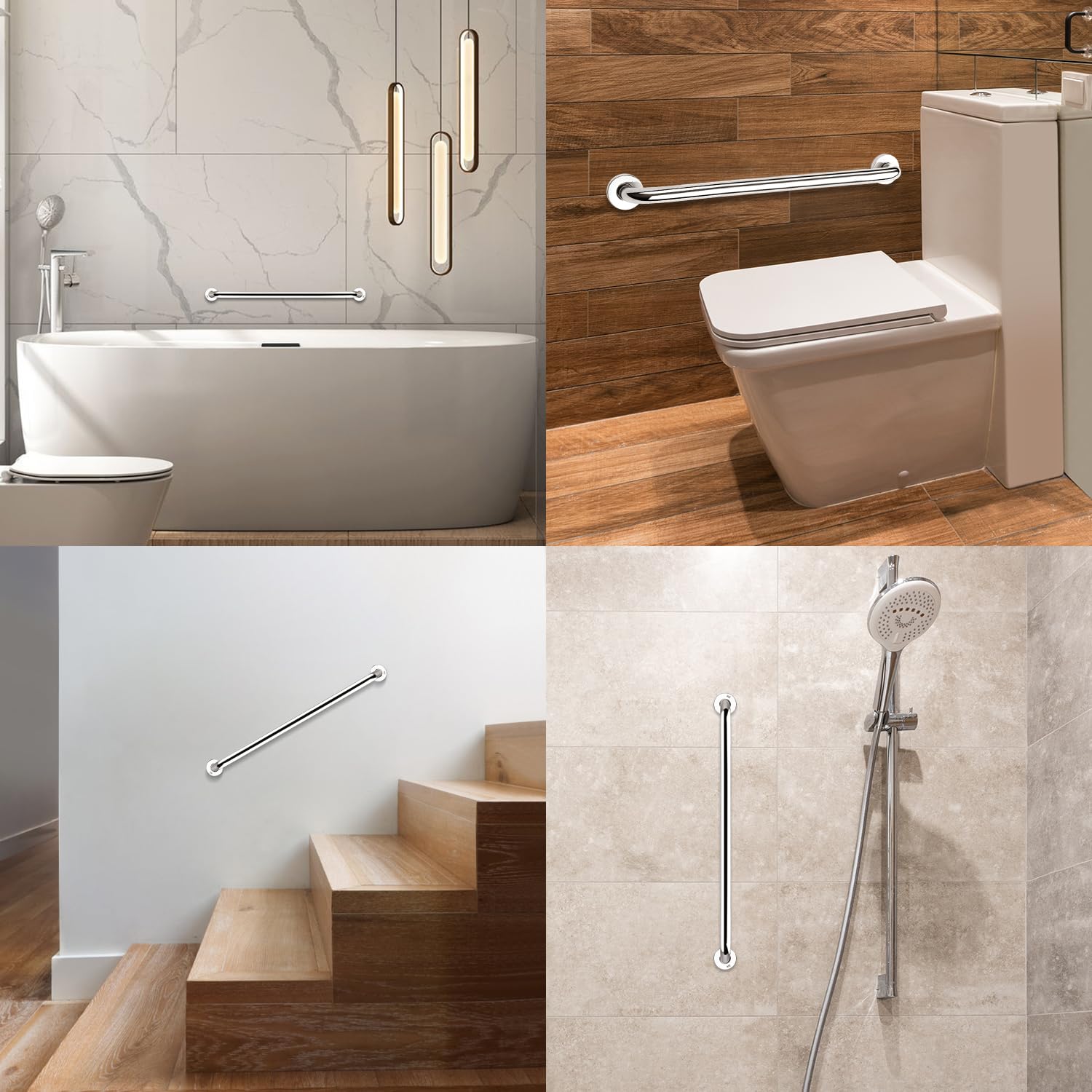 YF Maniglione di Sicurezza per Bagno, Acciaio Inossidabile (2 pezzi) Maniglia per Doccia Maniglia di Sicurezza per Vasca da Bagno, Doccia, WC, 60 cm