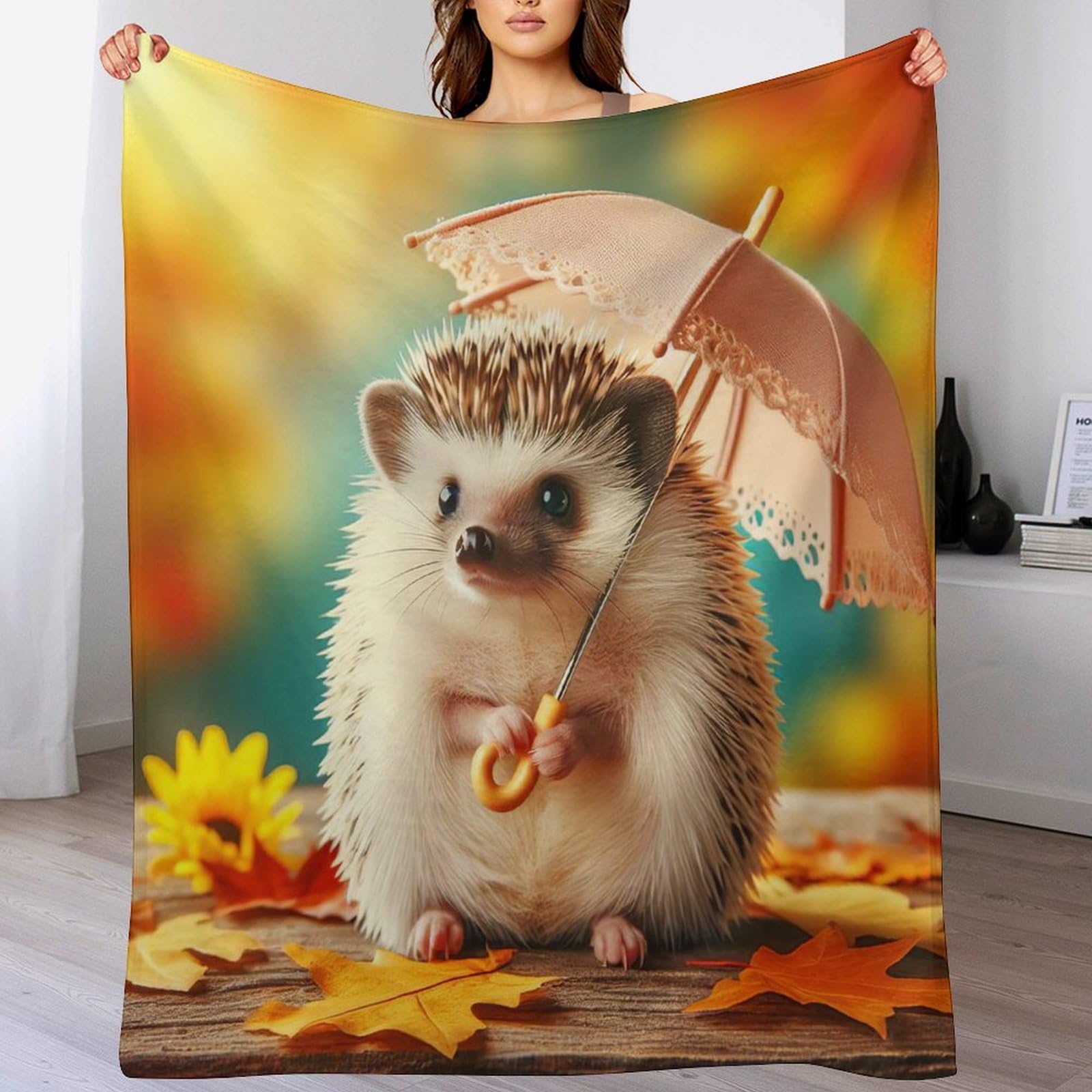 Couverture de luxe à chaud jet polaire motif hérisson d'une douceur infinie