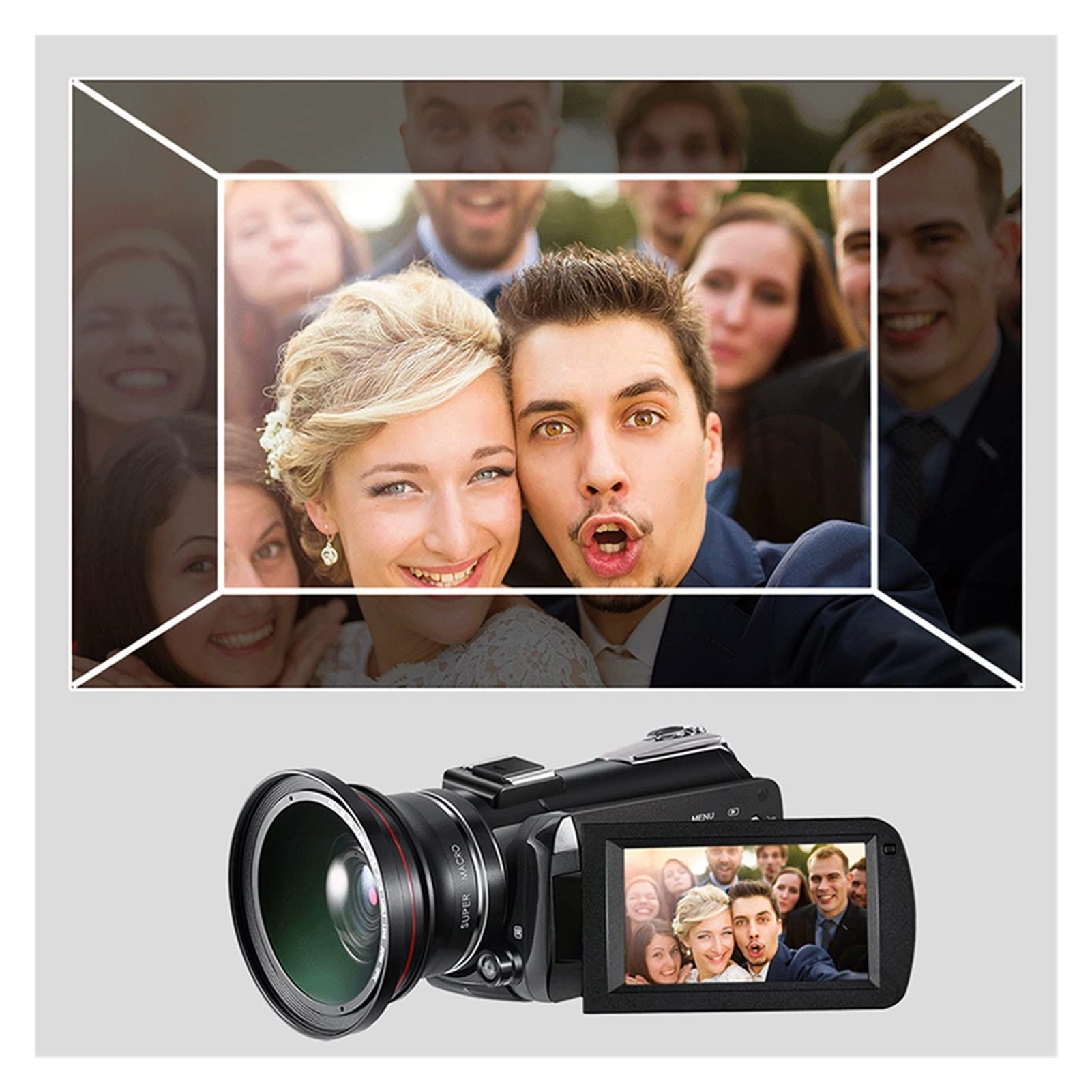 Videocamera, Videocamera 4K Camcorder Professional Vlogging Digital Vlogging Segreder, AC3. Vlog Fotocamere filmadora con Microfono 6 4 GB SD. Carta
