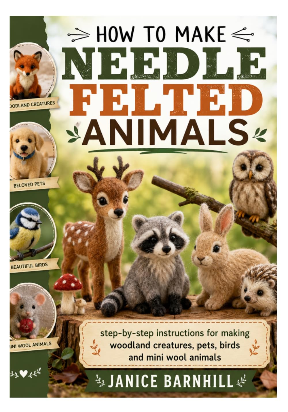 HOW TO MAKE NEEDLE FELTED ANIMALS: step-by-step instructions for making woodland creatures, pets, birds and mini wool animals