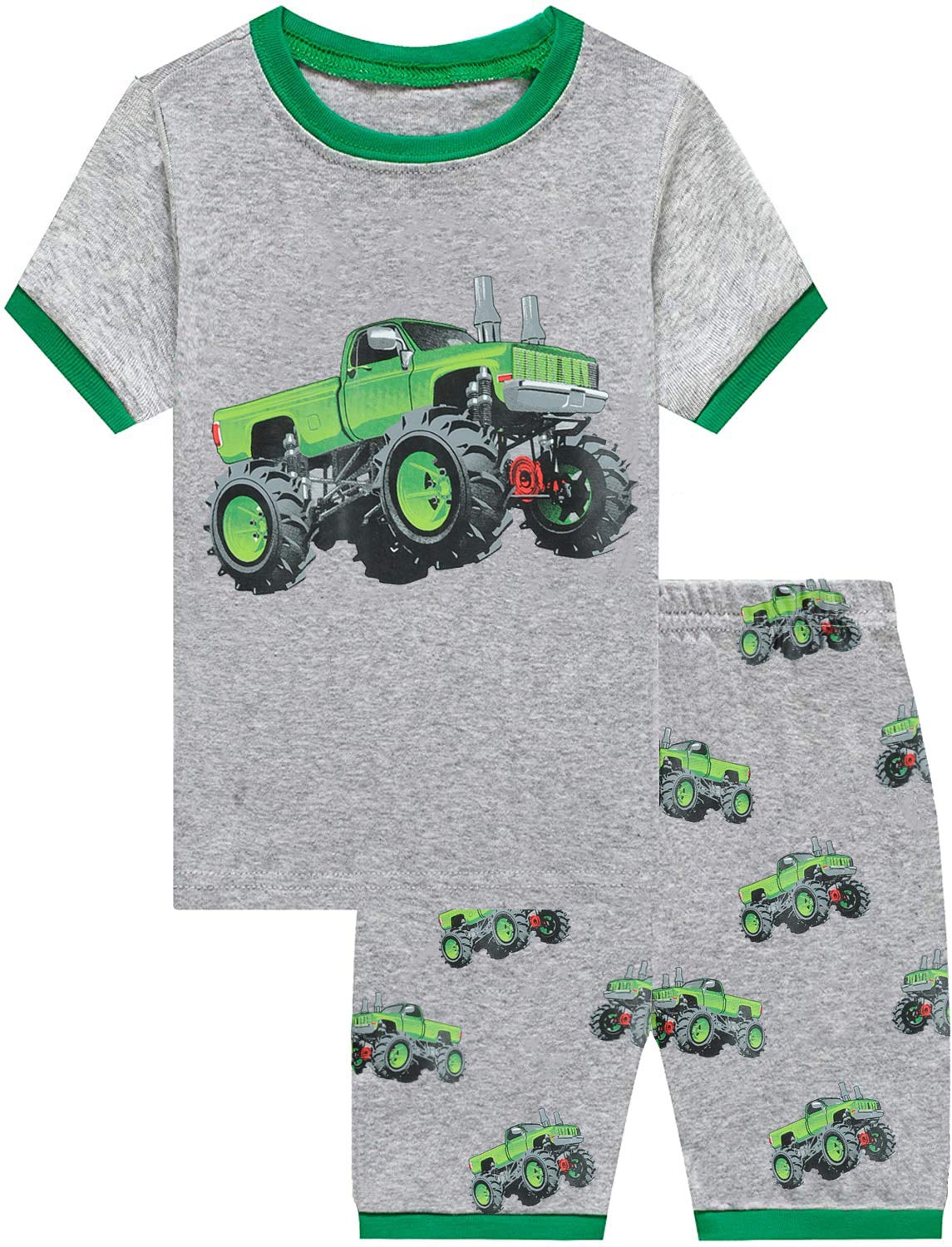 Little Hand Toddler Boys Pajamas Kids Dinosaur Summer PJS Monster Truck Children Excavator Jammies Short Sets 2-7 Years