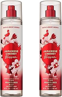 Bath & Body Works Japanese Cherry Blossom Fine Fragrance Mist, Body Spray & Perfume for Women, Long-Lasting Personal Fragrance, Iconic Floral Scent, 8 fl oz - 2 Pack