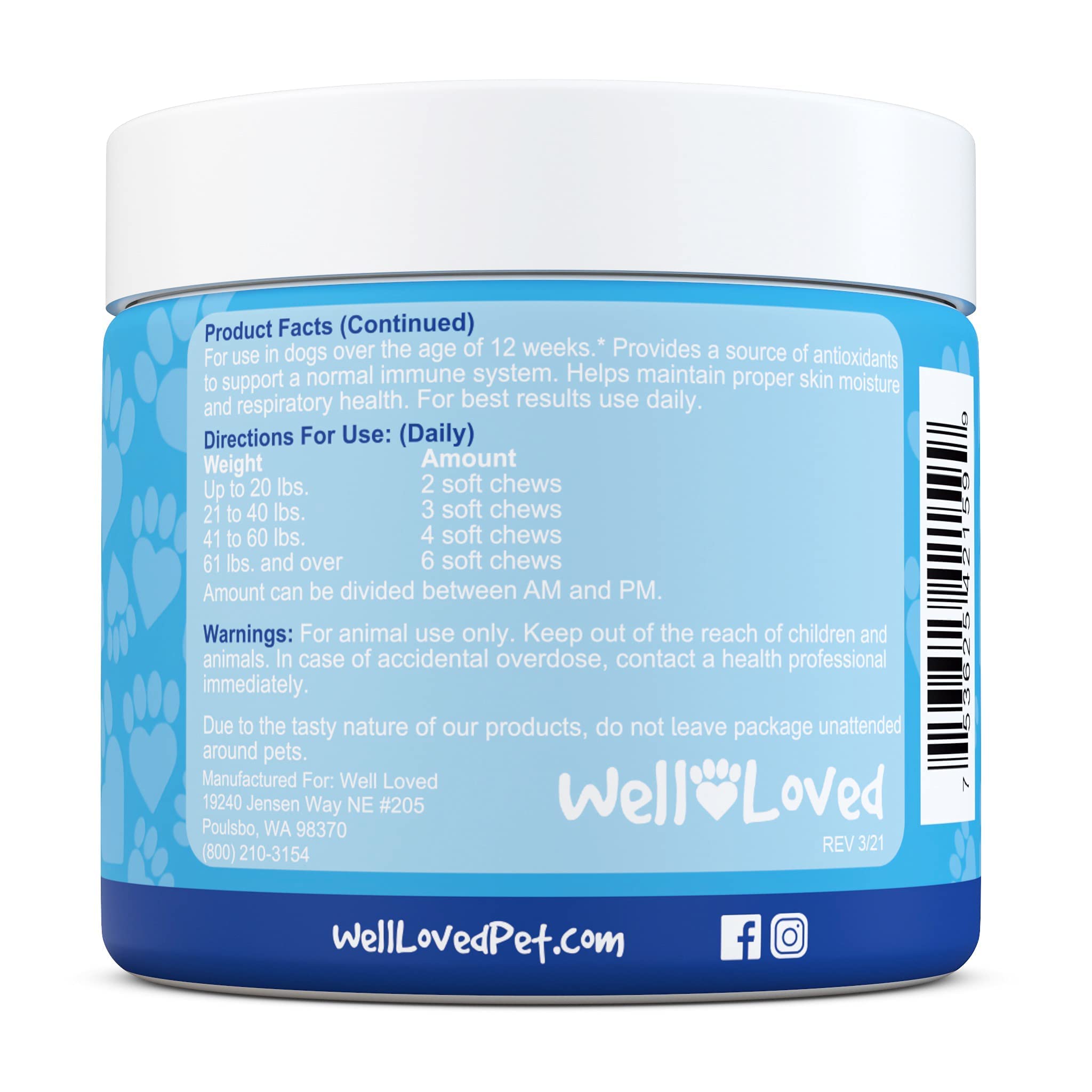 Buy Well Loved Dog Allergy Chews Dog Allergy Relief, Made in USA, Vet