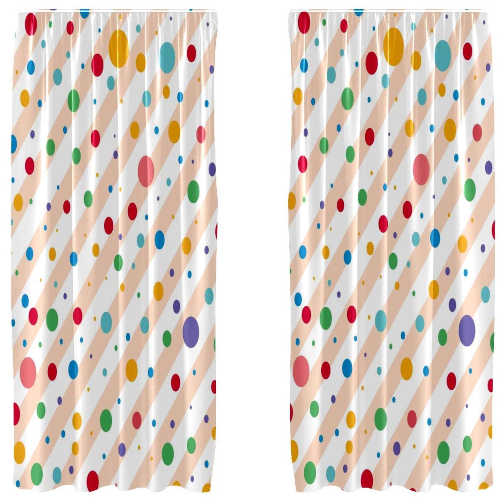 Cortinas de 55 x 84 pulgadas con estampado polivalente de lunares
