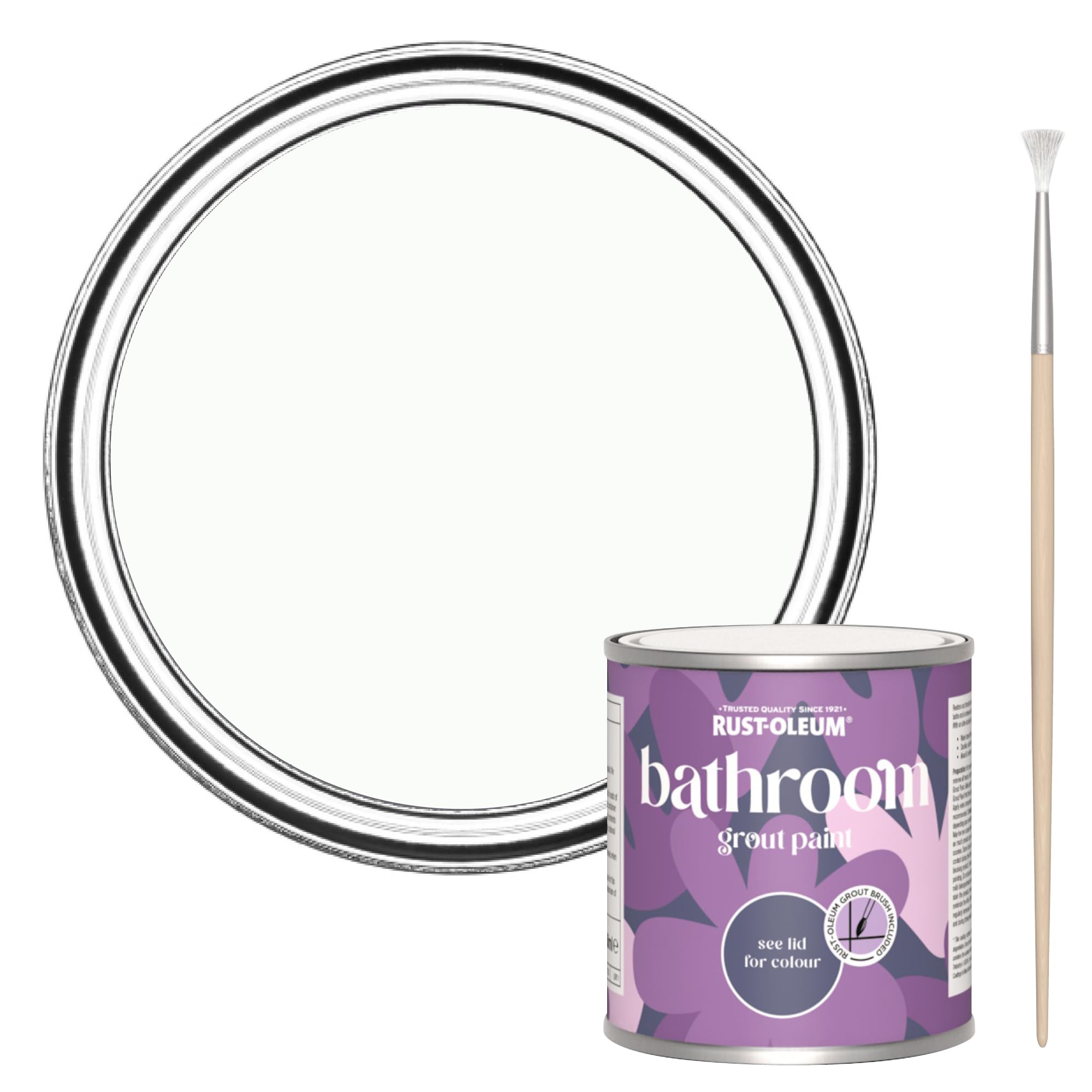 Rust-Oleum Mould-Resistant White Bathroom Grout Paint -Moonstone 250ml