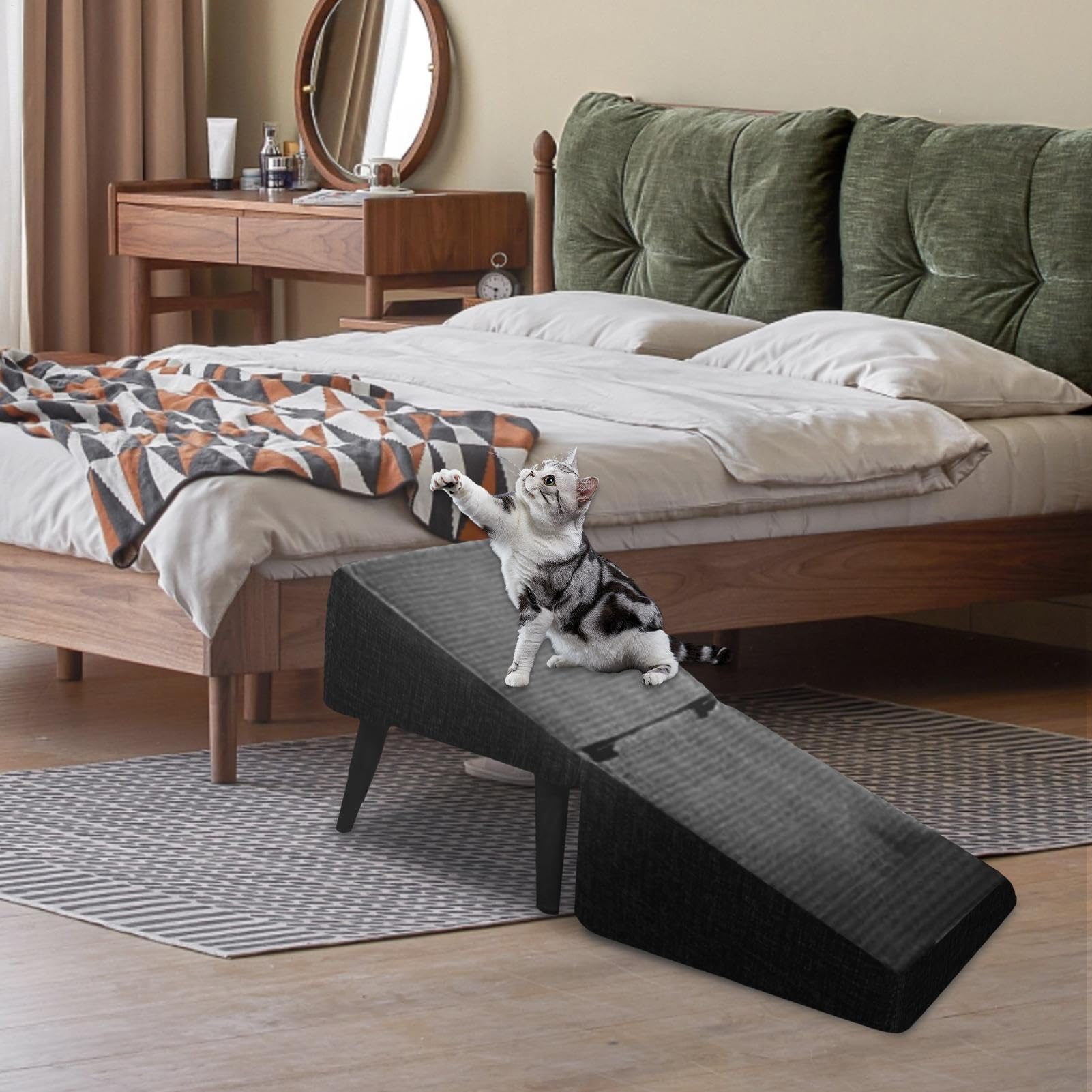 Leiter, Haustierbett-Rampe, Katzensofa-Stufen, leichtes, faltbares Design, spart Platz, 500 g, für den täglichen Gebrauch durch Hunde, Katzen und andere kleine Haustiere, Senioren oder erholende Tiere