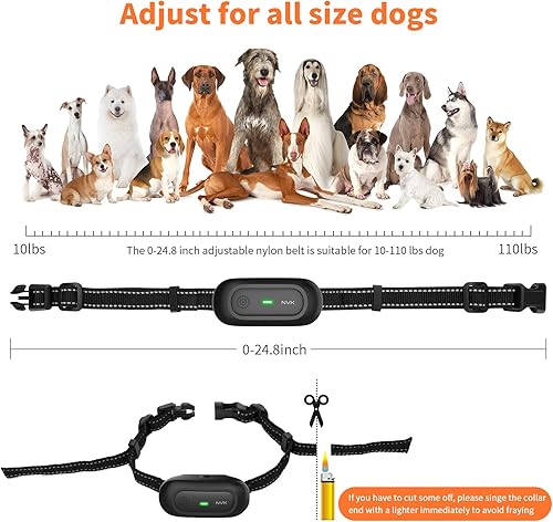 Miniatura 7 de NVK Collar de choque, collar de entrenamiento para perros con control remoto para perros medianos y grandes, collar de choque recargable con choque,
