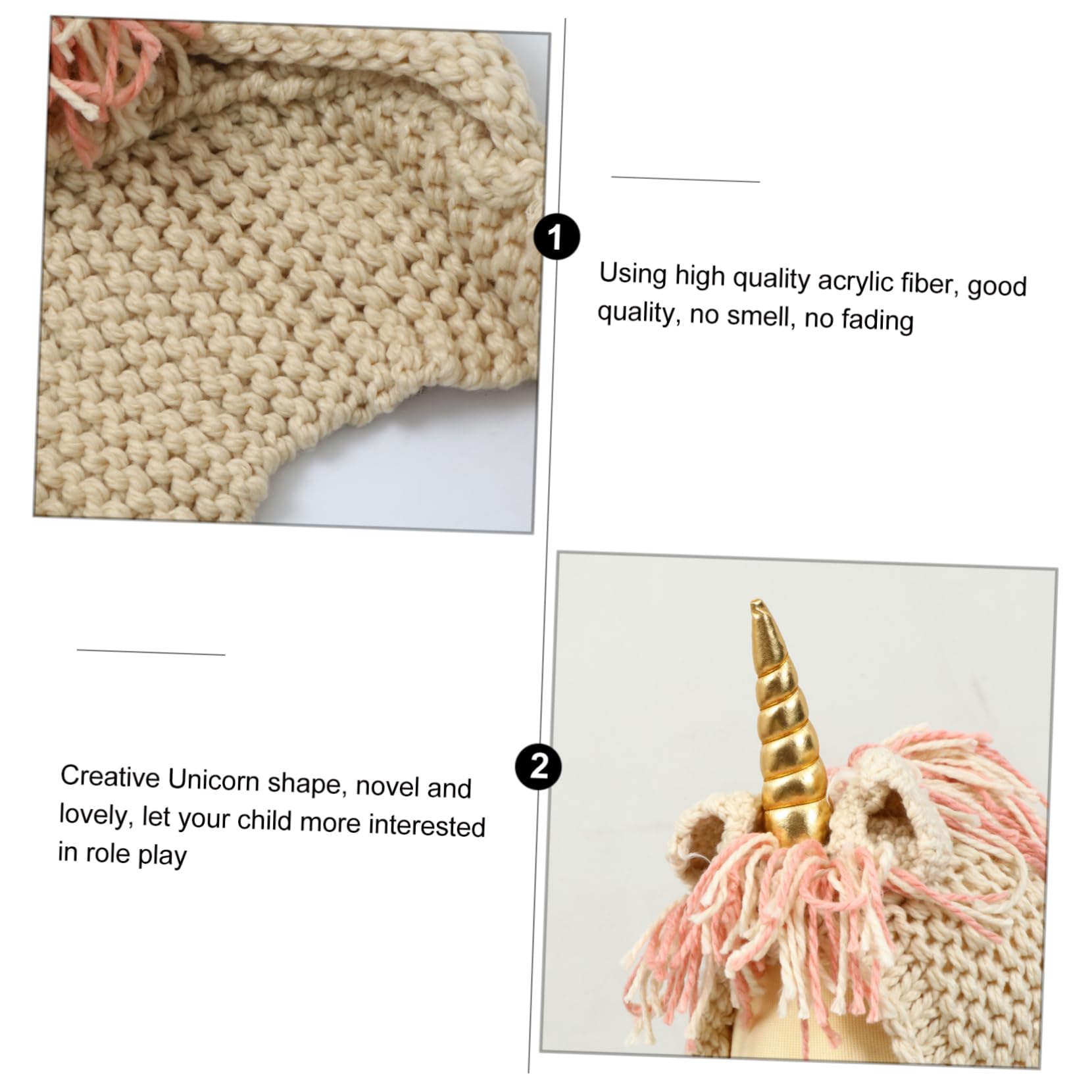 Homoyoyo Sombrero De Unicornio De Crochet para Niña Bolsillo para Bufanda Gorro De Invierno De Unicornio Gorro De Punto Hecho Mano Capucha