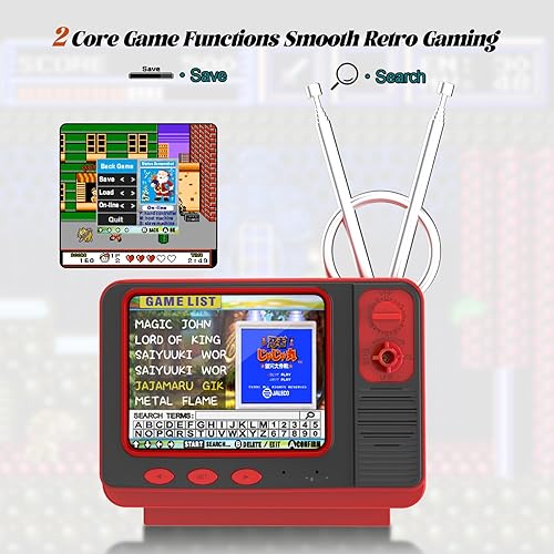 Miniatura 5 de EASEGMER Juegos de mano - GV300S 168 - Videojuego clásico retro con pantalla de 3.0 pulgadas, estilo de mini TV electrónico, soporte para conectar