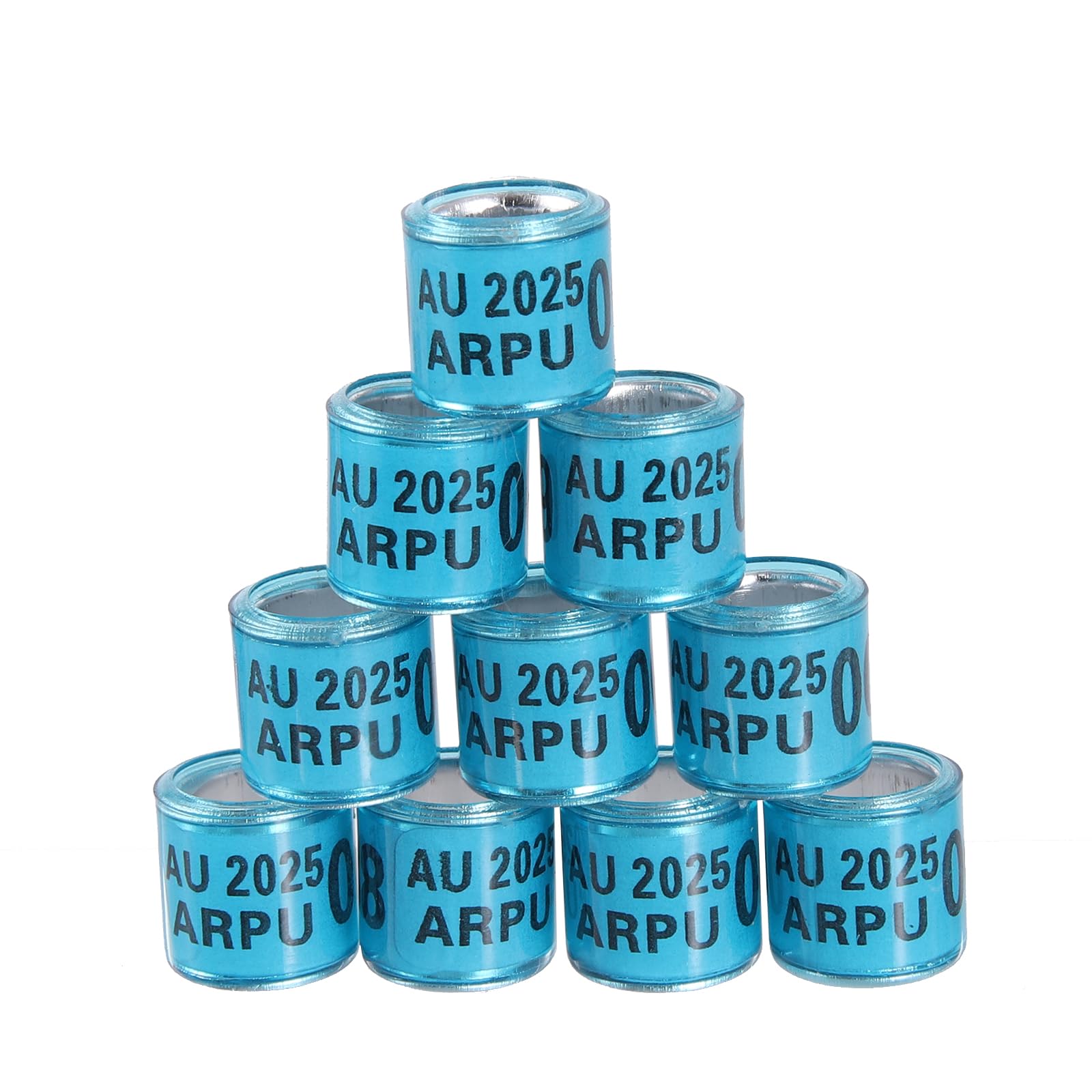 FULAIERGD 100Pcs Multicolor Aluminium Pigeon Leg Rings Dove Leg Rings Identify Bands Plastic with 2025 AU Training Identify Birds Foot Ring (Blue)