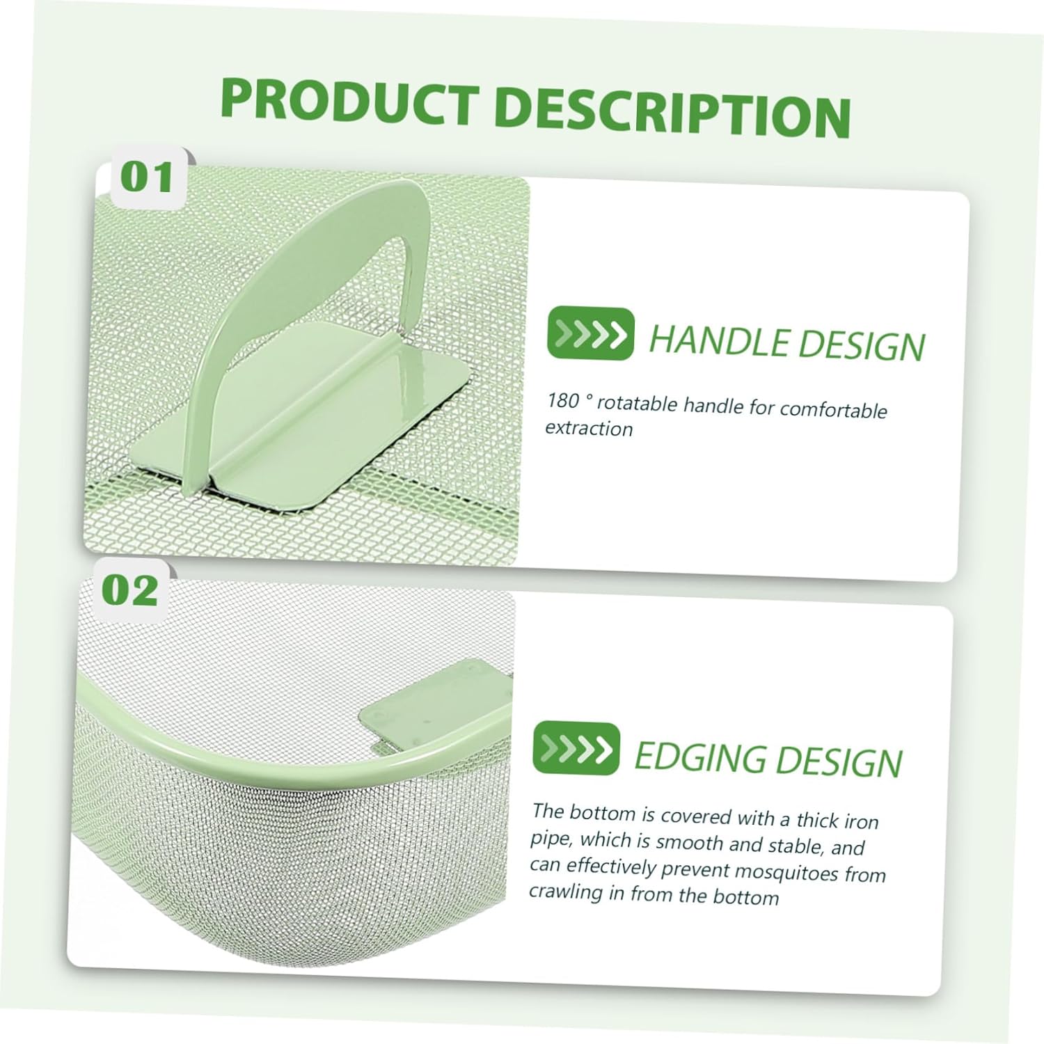 Metal Food Cover Tent Multi-functional Iron Mesh Food Protector for Outdoor Dining Collapsible and Convenient Design Green Rectangular