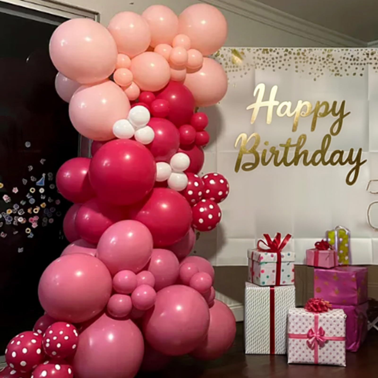 Gorący różowy balon, 60 szt., 30 cm, różowa lateksowa kokarda, różowe kropki, metaliczne różowe balony z konfetti dla dzieci, dziewczynki, motyw myszy, na urodziny, różowe, mini dekoracje imprezowe,
