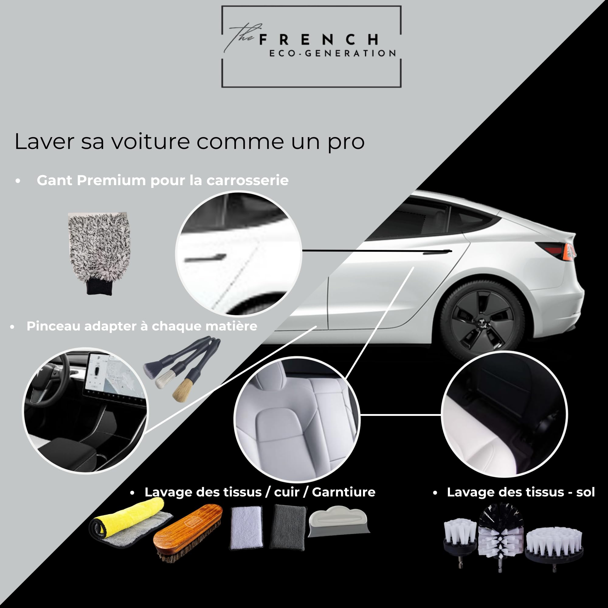Kit de limpieza para coches profesional para detallado de autos y motos, incluye microfibra, cepillo para limpieza de llantas, guante de lavado, pincel