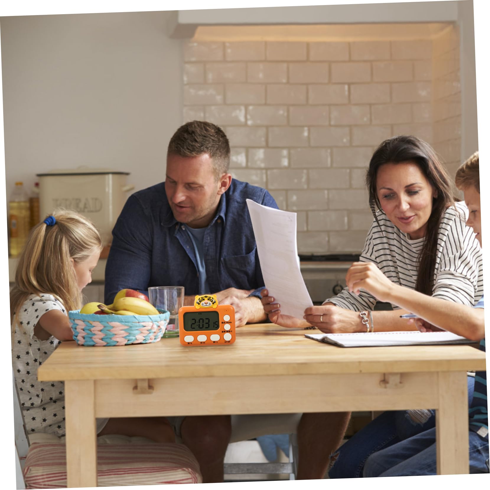 Cabilock 4 Pièces Réveil Minuteur Minuterie De Travail Minuteries De Cuisine pour Cuisiner Numérique pour Les Enfants D'examen Horloges Numériques Dur Plastique Orange