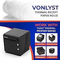Vista 2 de Rollo de papel de impresora térmica para impresora de recibos Toast TP200 Punto de venta (12 rollos)