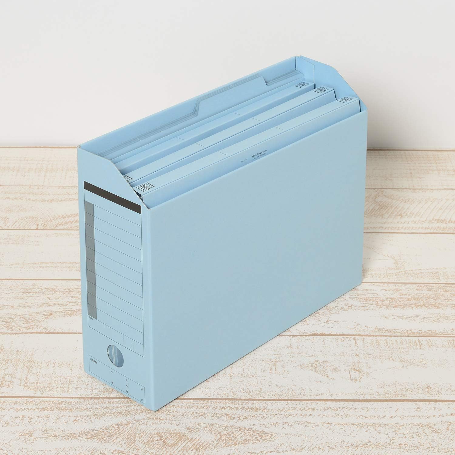 Plus File Box FL-051BF A4-E 3.9 inches (100 mm) Wide 78085 x 10 Royal Blue