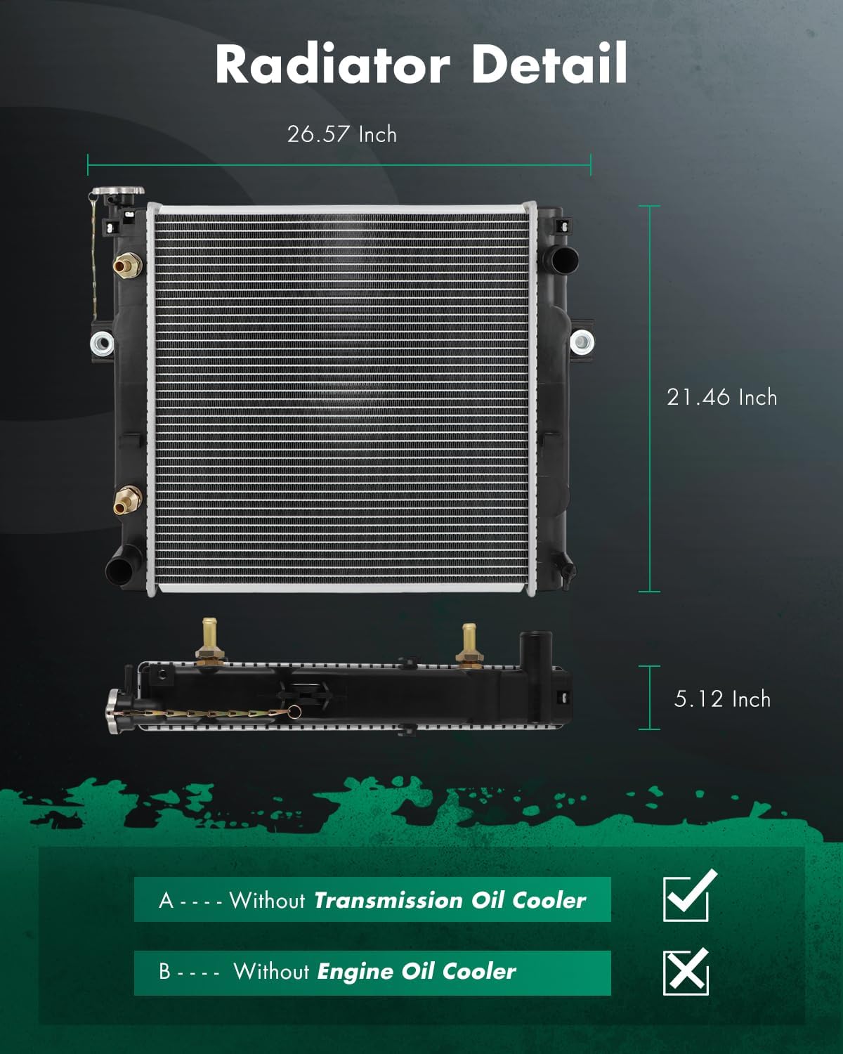 SCITOO 93E0100010 Radiator Fit for Mitsubishi Cat Nissan Forklift Radiator