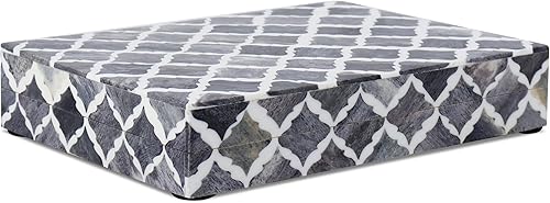 Miniatura 7 de Handicrafts Home Caja decorativa hecha a mano con patrón de chevron - Organizador de almacenamiento, centro de mesa decorativo, recuerdos de