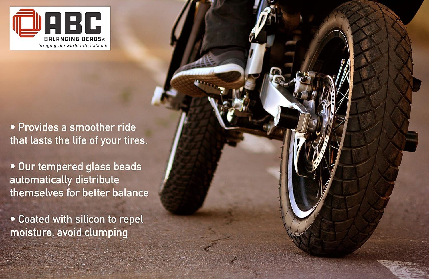 ABC Motorcycle & ATV Tire Balancing Beads Kit | 12 Pack of 3oz Beads | Includes Valve Cores & Caps | Reduces Tire Wear & Vibration