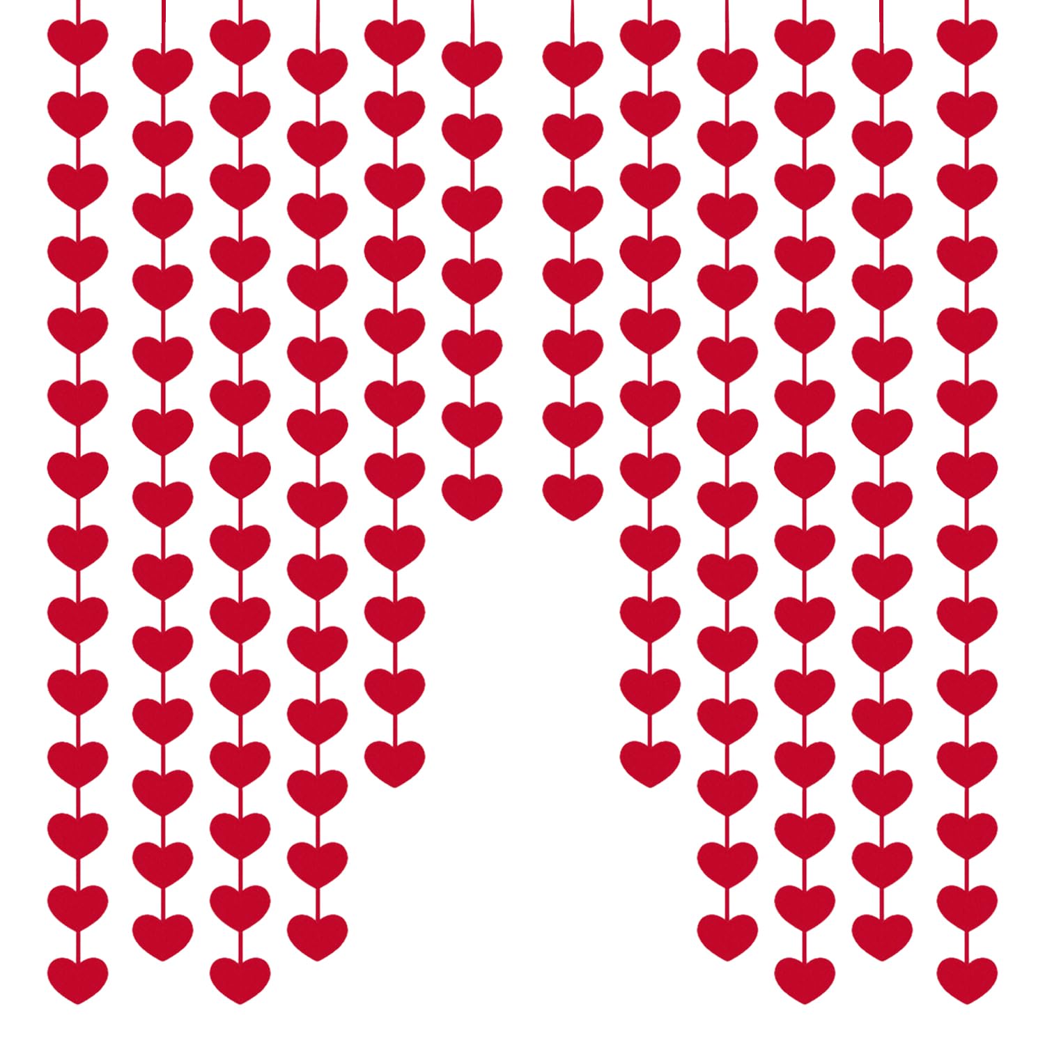 Hinfhi Red 2 Sets Of Felt Love Flags, Wedding Supplies, Party Decorations, Romantic Heart-Shaped Hanging Ornaments, Party Scene Arrangement.