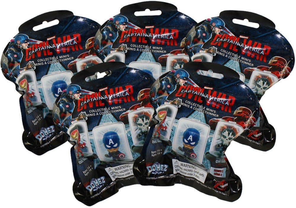 Zag Toys Mini Domez Figures - Captain America: Civil War - 5 PACK LOT