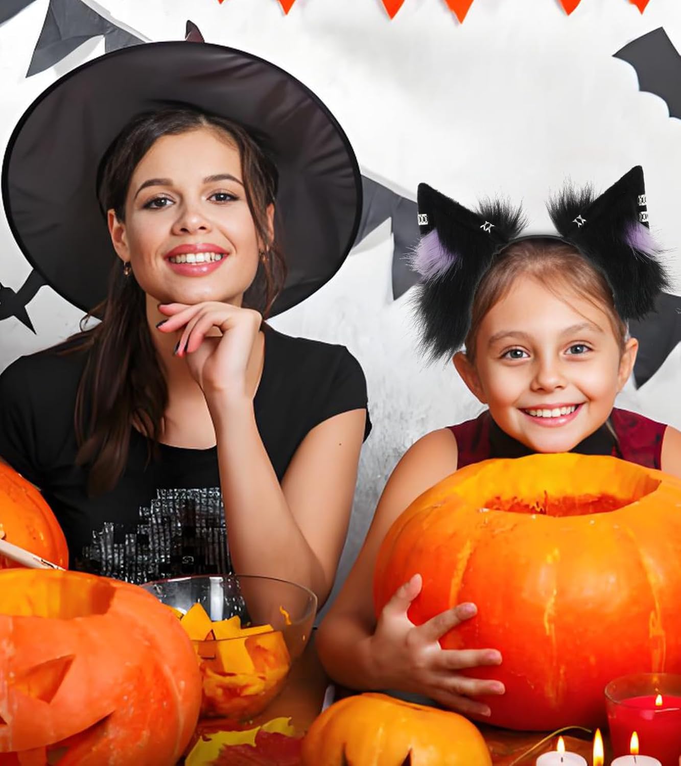 Women Cat Ear Furry Animal Headband Handmade Cute Wolf Fox Cosplay Halloween Costume Headwear - Image 5