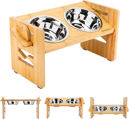 Yikron Cuencos elevados para gatos, cuencos elevados para perros y gatos pequeños, soporte elevado para perros pequeños con 2 cuencos de acero disponible en Yaxa Peru