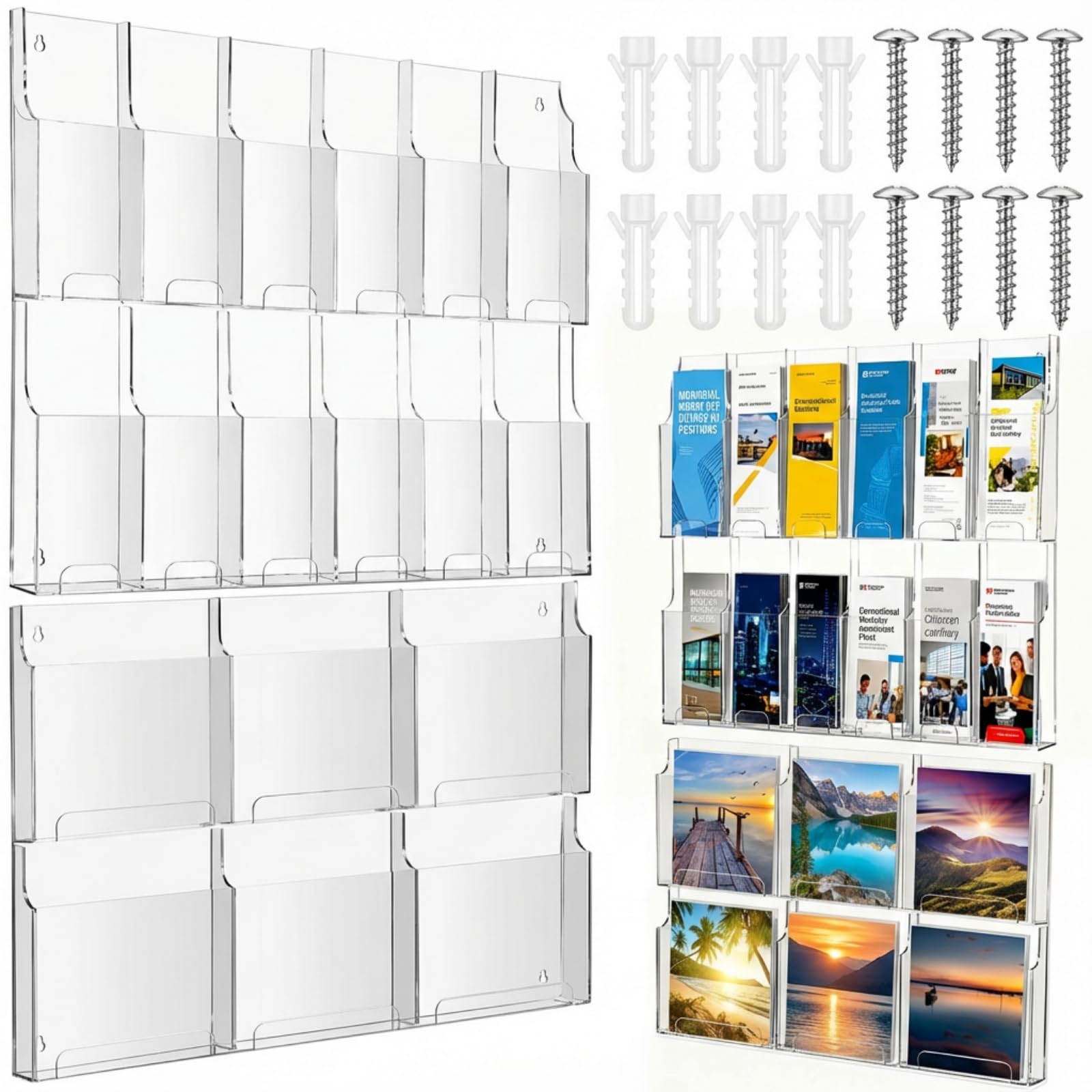 Organisateur mural de littérature pour ranger les brochures et les magazines