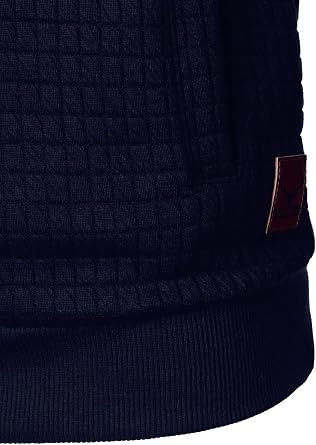 HOOD CREW Men's Patchwork Jacquard Hoodie Long Sleeve Hooded Pullover Colour Block Sweatshirts with Pockets
