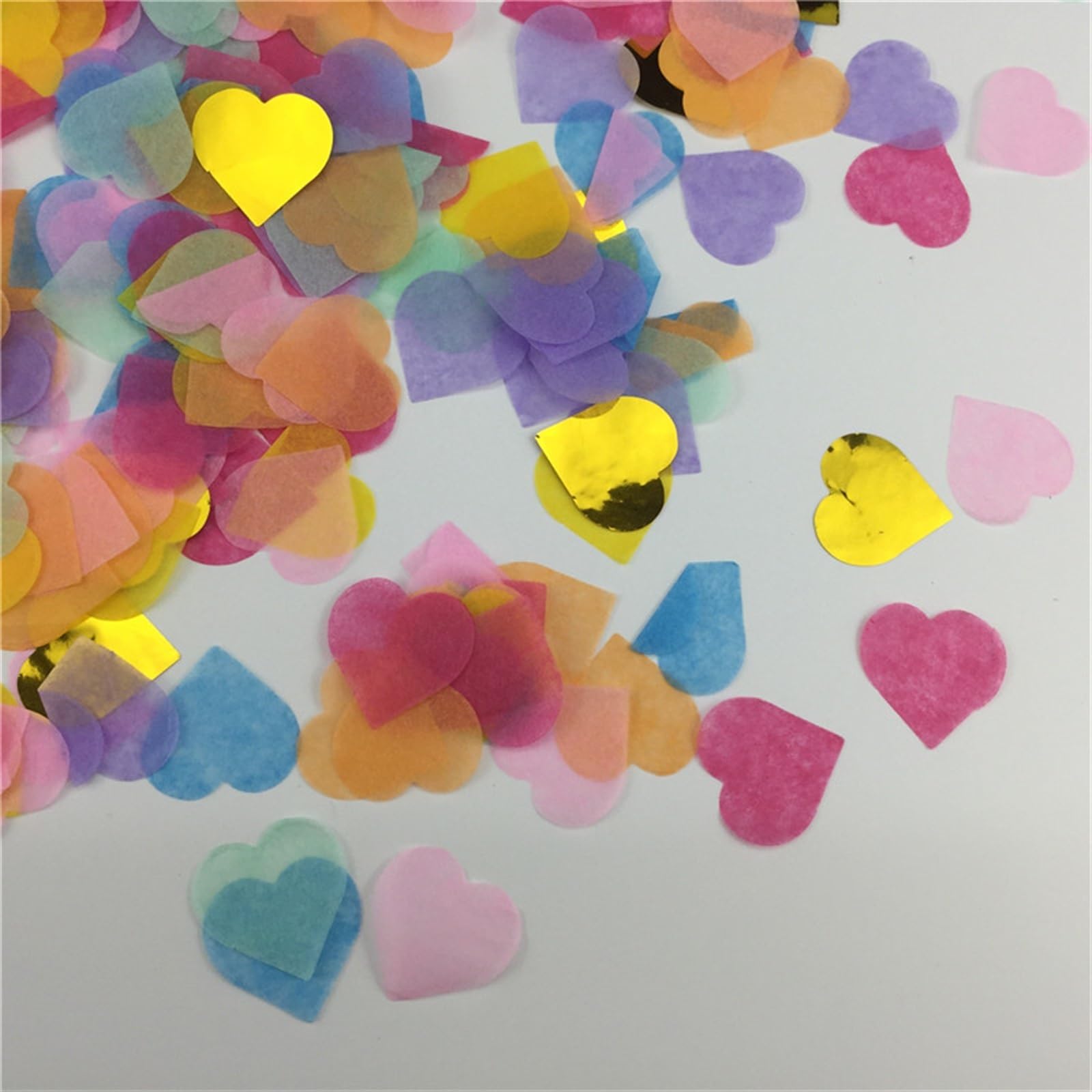 Confettis En Cœur Multicolores En Papier - 30g - 2,5cm - Pour Mariage, Anniversaire, Décoration Table