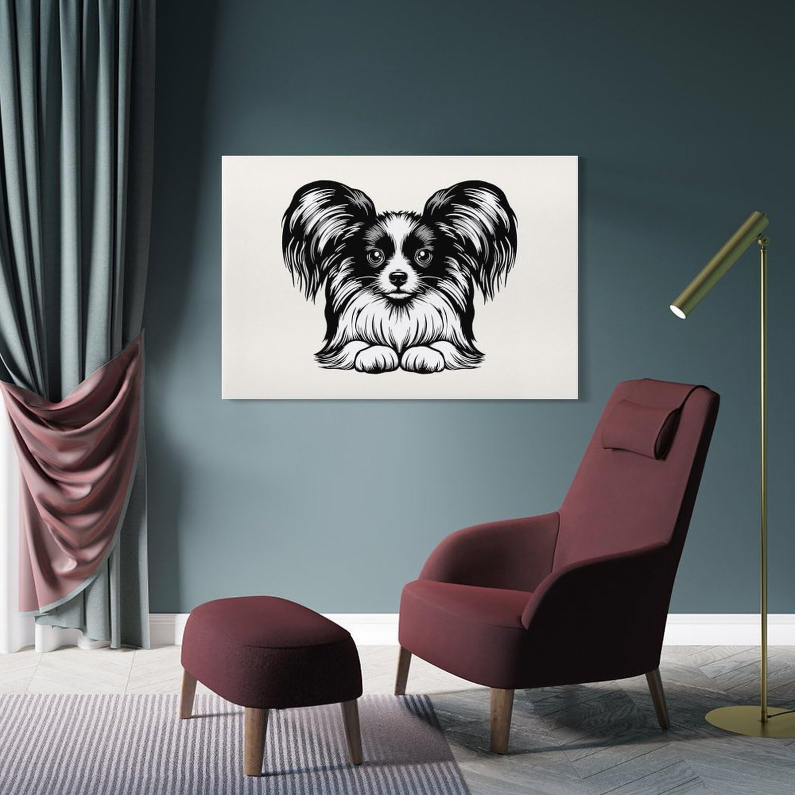 Junmoney Papillon Wall Art Print 20x30inch(50x75cm), for Corridors, Hallways Or Apartment Entries, Wall Decor to Refresh Empty Corners
