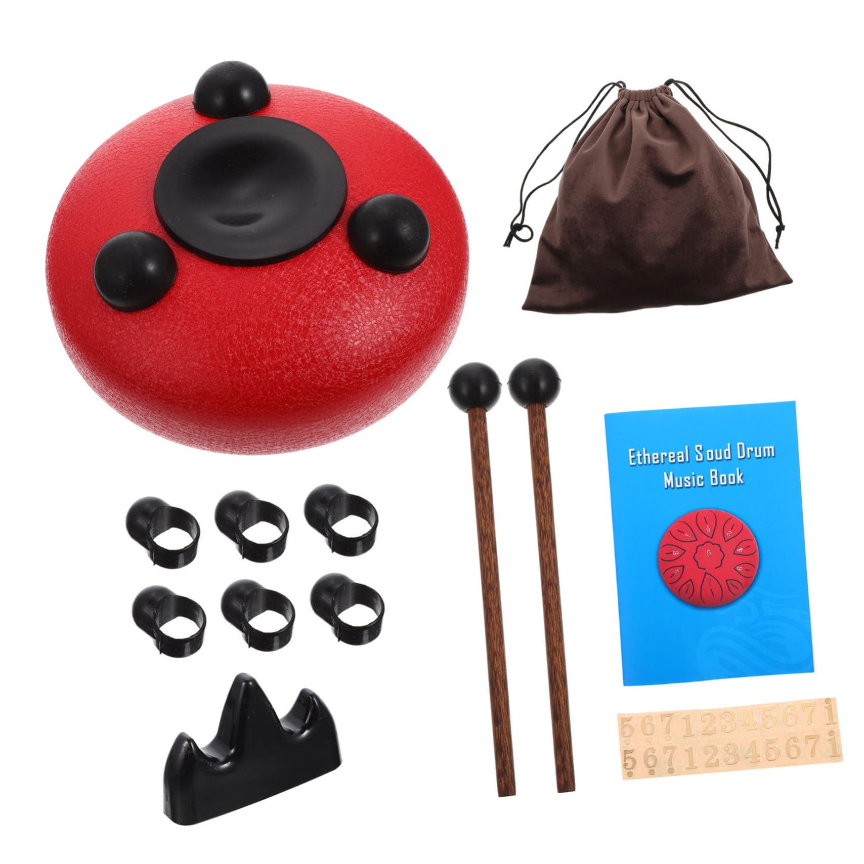 Parliky 1 set Portable Ethereal Drum Tone Tongue Drum Durable Musical Instrument for Peaceful Melodies Easy to Use with Mallets for Relaxation and Creativity