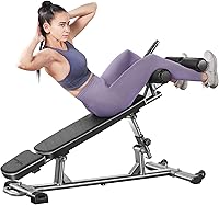 BODY RHYTHM Sit-Up Bench: 4 Adjustable Heights, 800lbs Capacity, Reverse Crunch Handle for Ab & Core Workouts
