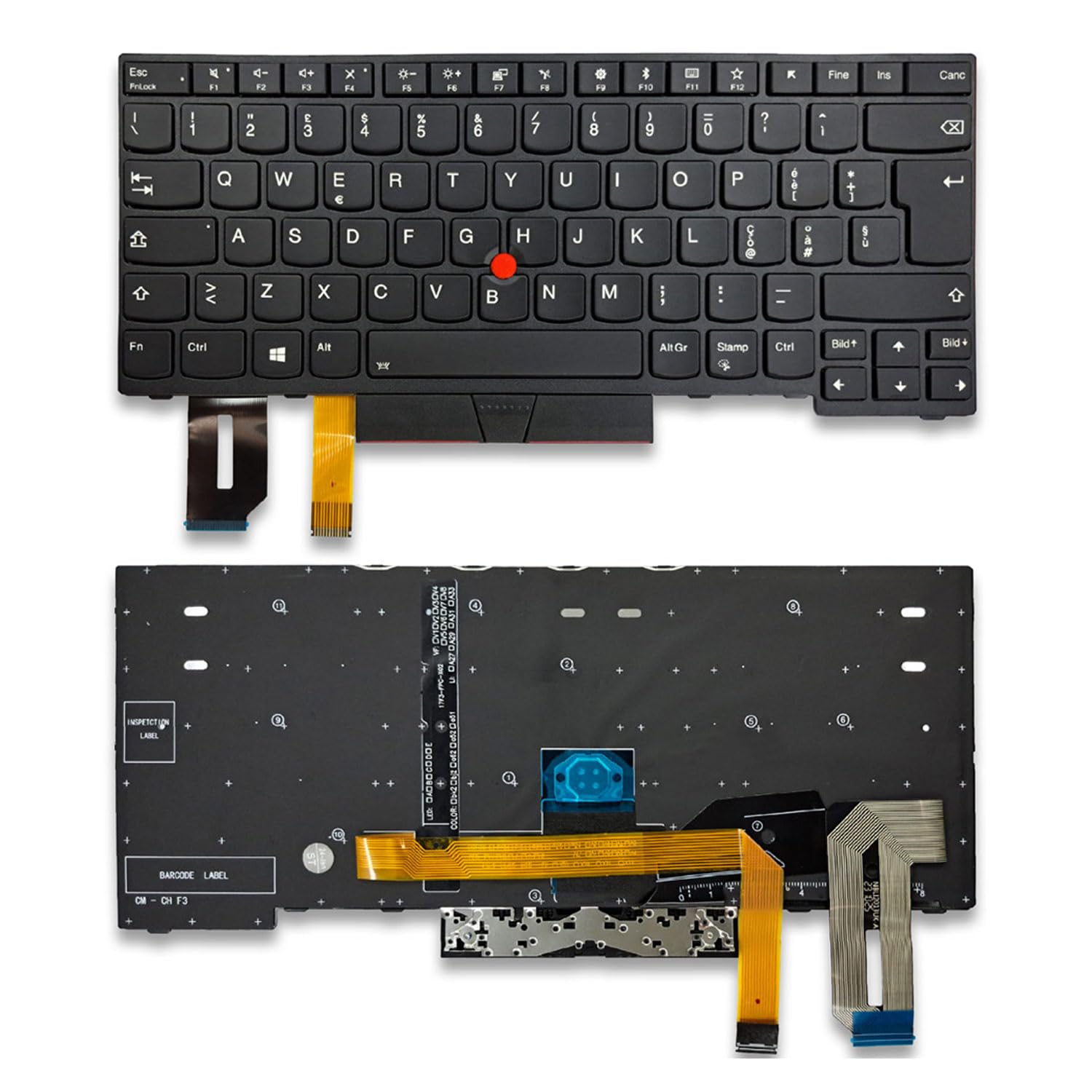 Ricambio tastiera Lenovo ThinkPad E480 E490 L380 L390 L480 L490 P43s Layout italiano retroilluminazione con frame