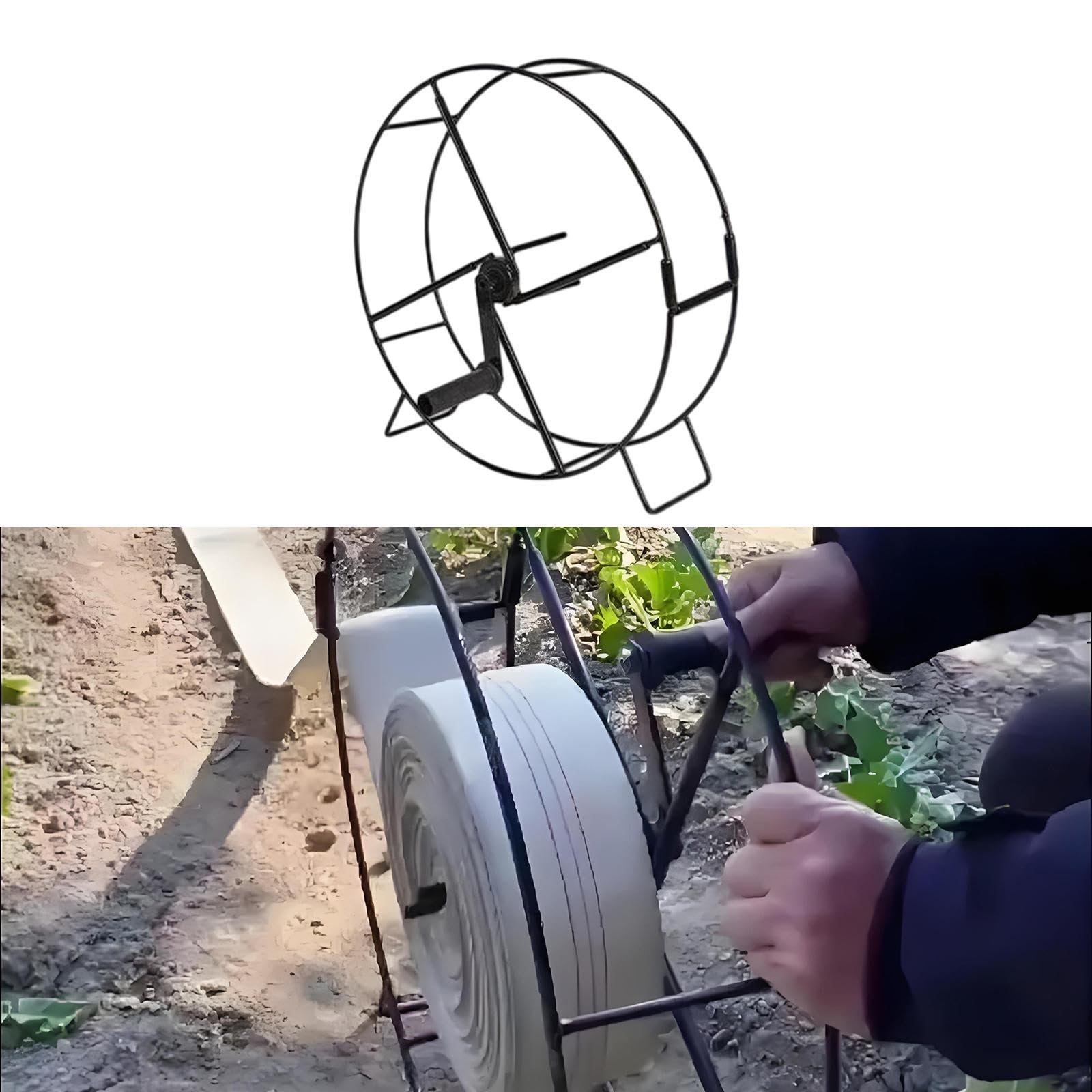 predolo Carrello avvolgitubo per idropulitrice, avvolgitubo a manovella, Supporto per Tubo 'Acqua, Strumento di avvolgimento per irrigazione, Pulizia, Tipo di Supporto da Pavimento
