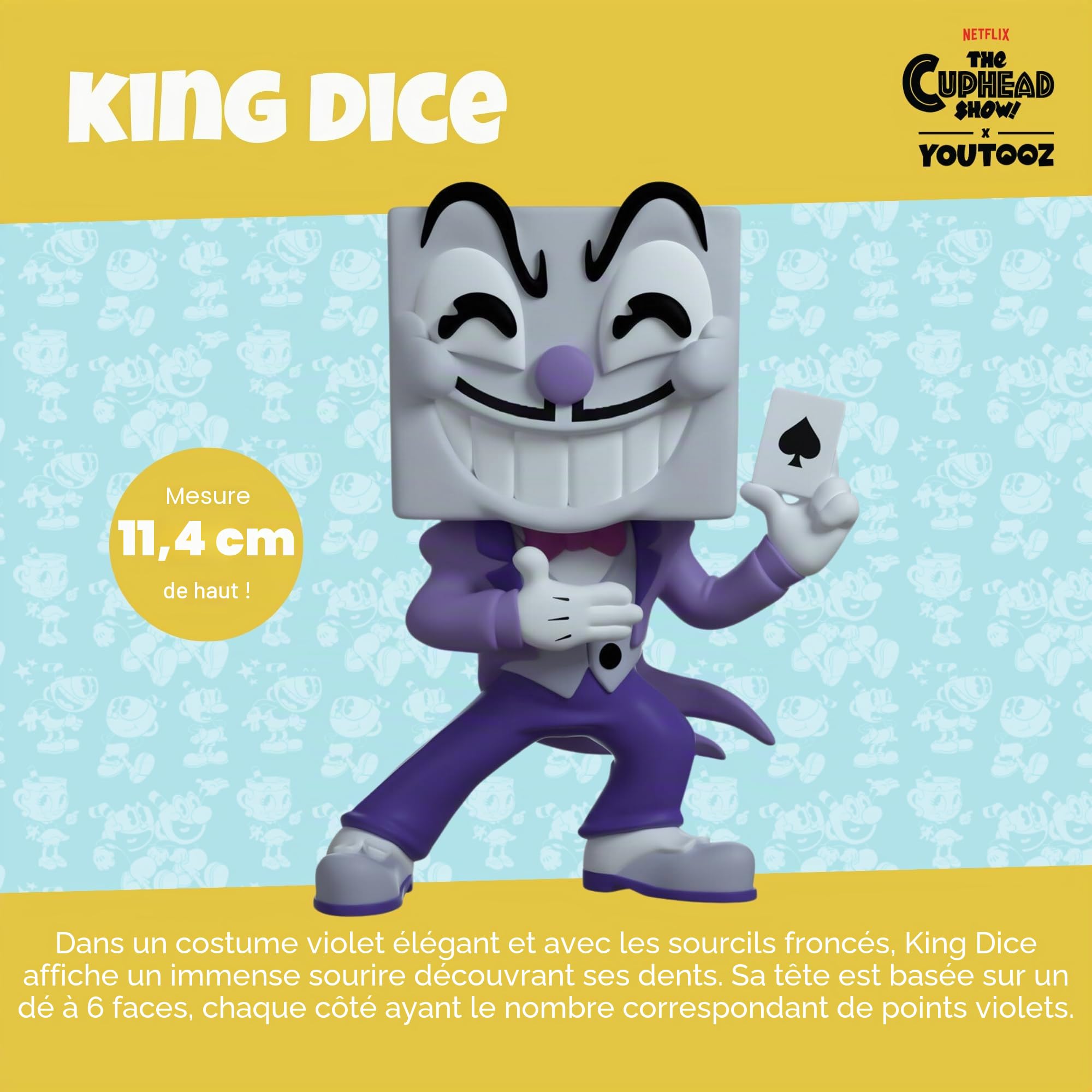 You Tooz Youtooz Figurine de Collection en Vinyle King Dice par Cuphead Netflix Show 11,4 cm