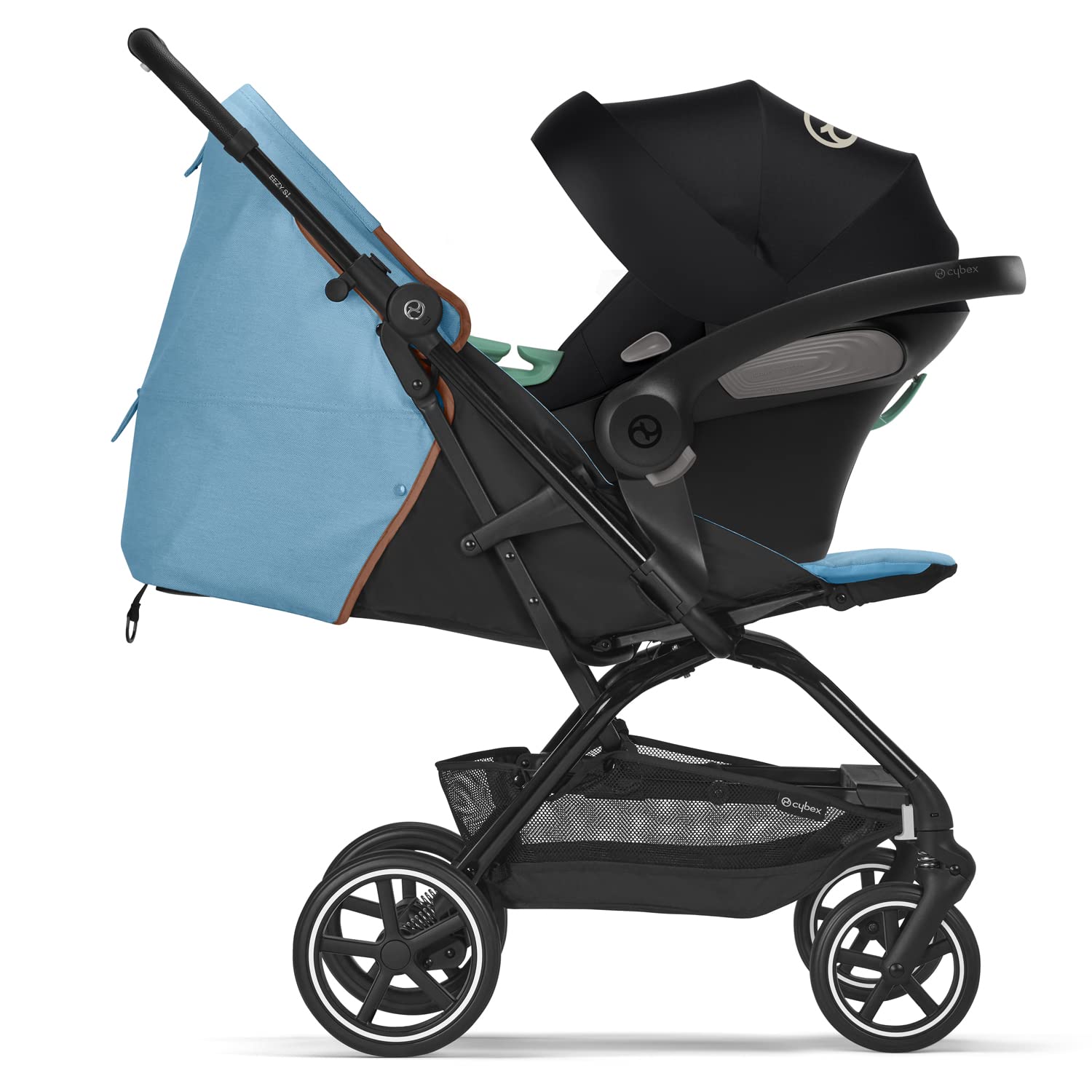 CYBEX Gold Seggiolino Auto Aton S2 i-Size, Dalla Nascita a circa 24 Mesi, Max. 13 kg, Con Riduttore per Neonato, Compatibile con SensorSafe, Moon Black