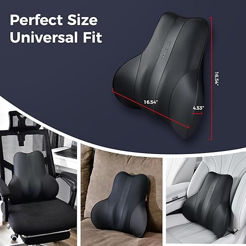 Miniatura 7 de Almohada de Apoyo Lumbar Coverado para Coche, Almohada de Espuma Viscoelástica Ergonómica para Silla de Oficina, Nuevo Cojín de Espalda para Alivio