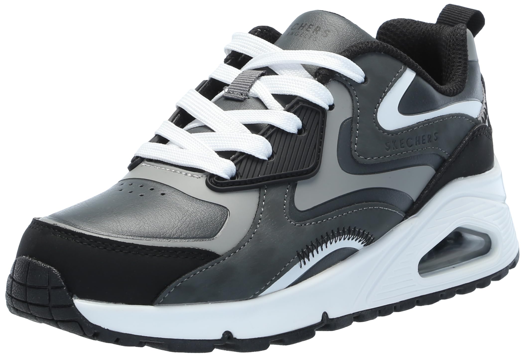 Skechers Boys Uno Gen1 Color Surge Sneaker, Grey Black, 12.5 UK